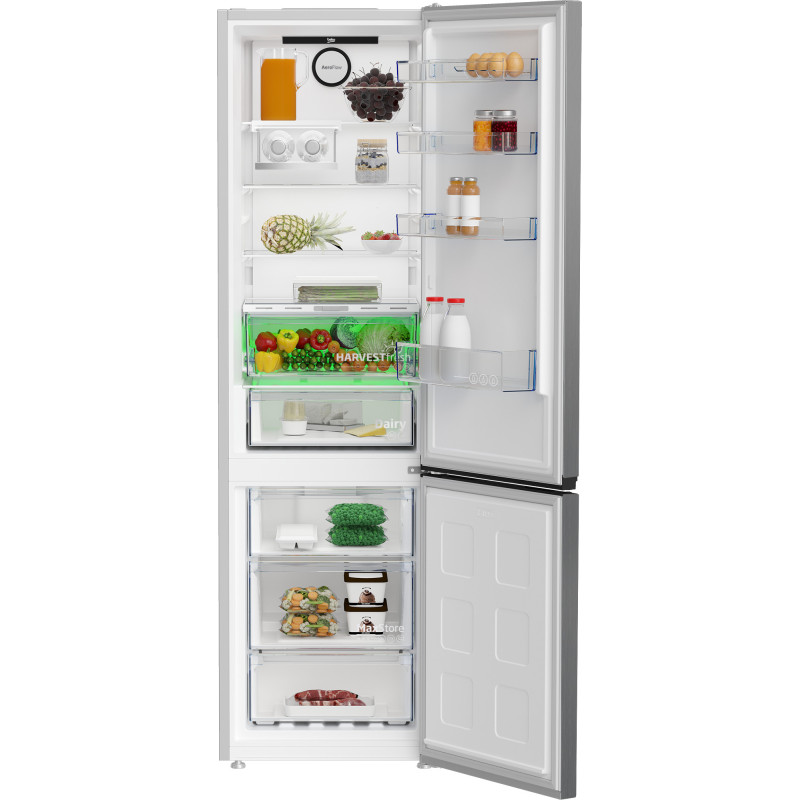 Beko B5RCNE406HXB koel-vriescombinatie Vrijstaand 355 l C Metallic