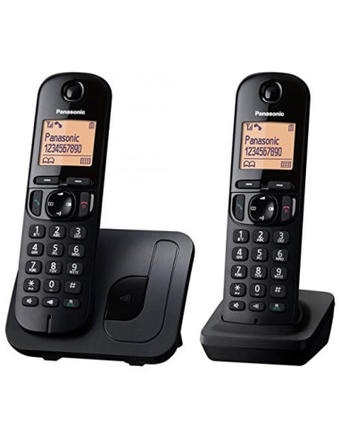 Panasonic KX-TGC212 Téléphone DECT Identification de l'appelant Noir