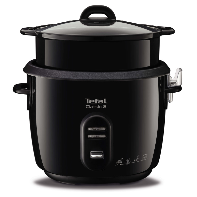 Tefal Rijstkoker classic zwart 10 kops + stoommand RK1038