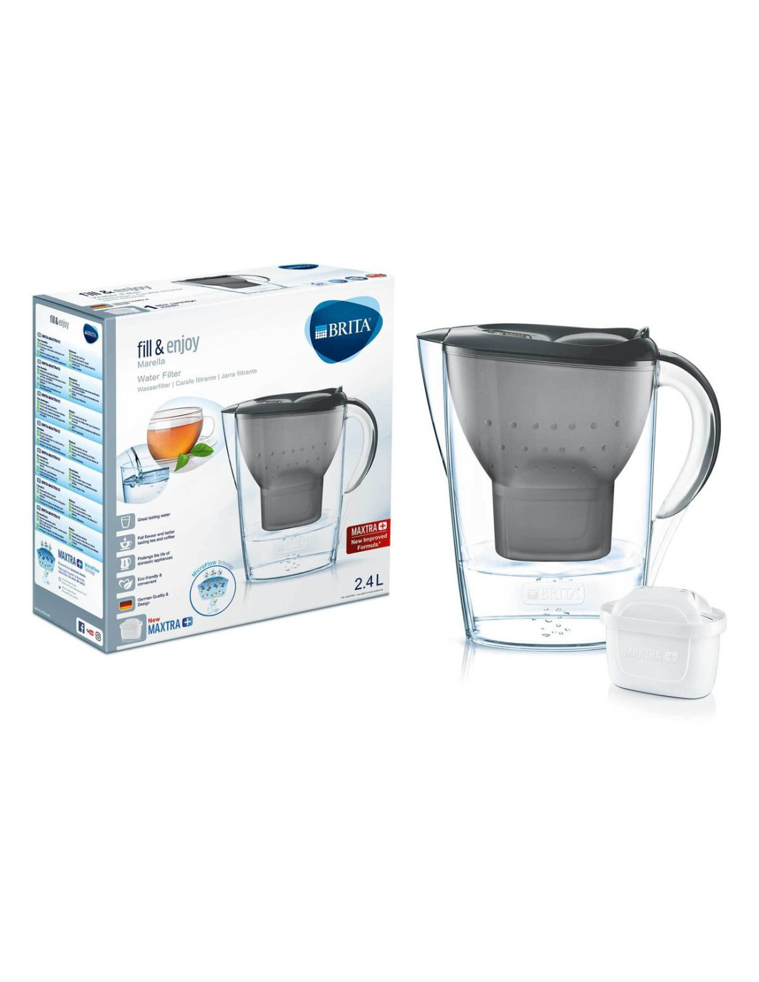 Brita Marella Filtre pompée à eau manuelle 2,4 L Blanc