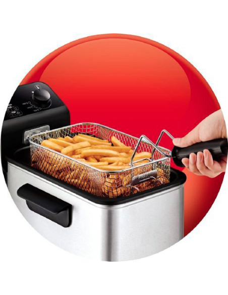 Tefal Easy Pro FR331 Enkel Vrijstaand Frituurpan Zwart, Roestvrijstaal
