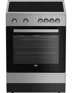 Beko FSM67010GX four et cuisinière Céramique Noir, Acier inoxydable A