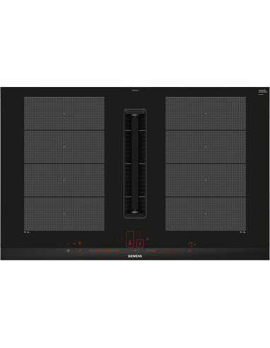 Siemens iQ700 EX875LX67E plaque Noir, Acier inoxydable Intégré (placement) 80 cm Plaque avec zone à induction 4 zone(s)