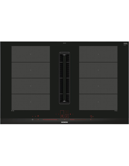 Siemens iQ700 EX875LX67E plaque Noir, Acier inoxydable Intégré (placement) 80 cm Plaque avec zone à induction 4 zone(s)