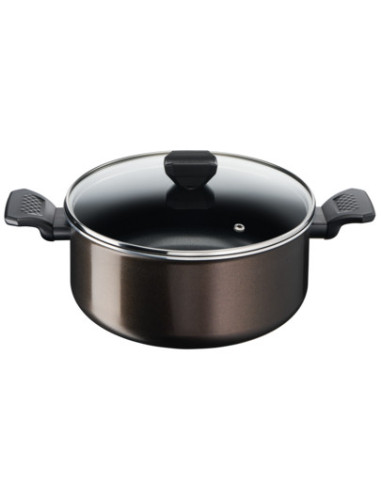 Tefal Easy Cook & Clean B5544602 steelpan Rond Zwart, Bruin