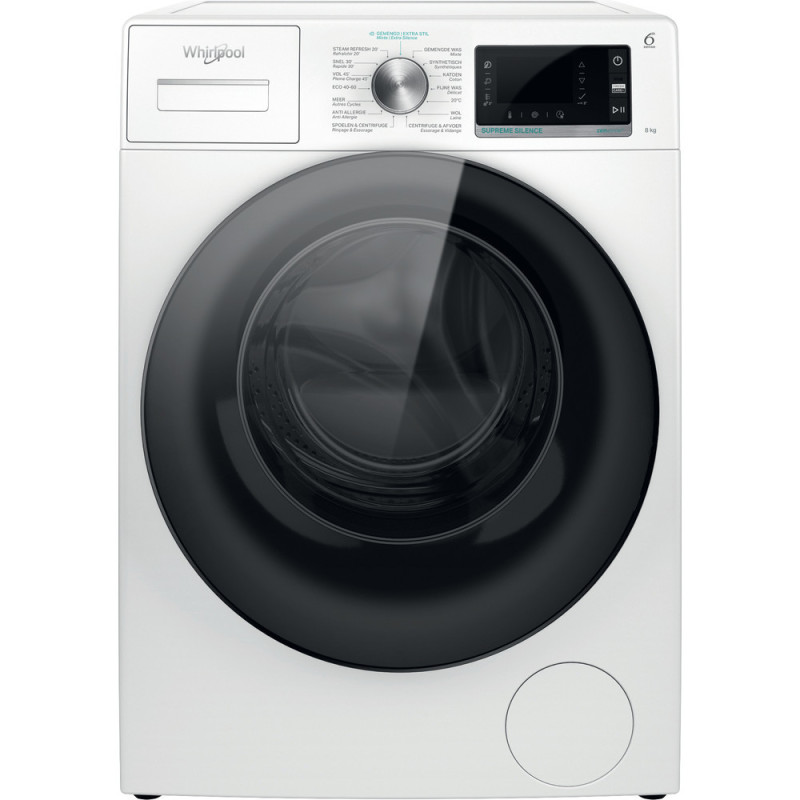 Whirlpool W6 W845WB BE wasmachine Voorbelading 8 kg 1351 RPM B Wit