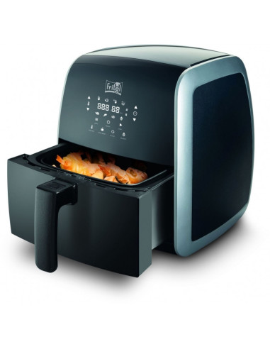 Fritel Snacktastic 5804 Enkel 3,2 l Vrijstaand 1450 W Heteluchtfriteuse Zwart, Zilver