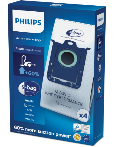 Philips s-bag 4 stofzuigerzakken, stofzuigerzakken