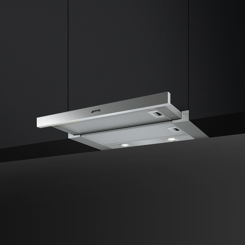 Smeg KSET666XE afzuigkap Semi-inbouw (uittrekbaar) Zilver 647 m³ uur A