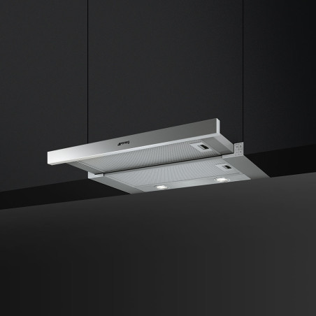Smeg KSET666XE afzuigkap Semi-inbouw (uittrekbaar) Zilver 647 m³ uur A