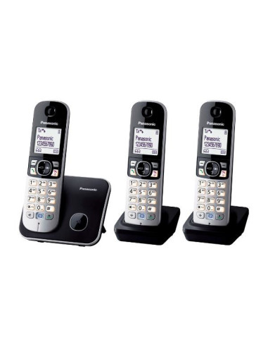 Panasonic KX-TG6813 Téléphone DECT Identification de l'appelant Noir