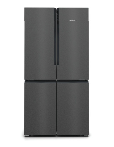 Siemens iQ500 KF96NAXEA frigo américain Autoportante 605 L E Noir, Acier inoxydable
