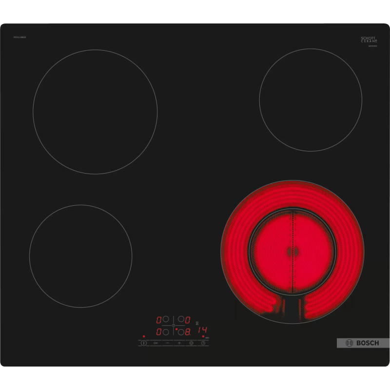 Bosch Serie 4 PKF611BB2E plaque Noir Intégré (placement) 60 cm Céramique 4 zone(s)