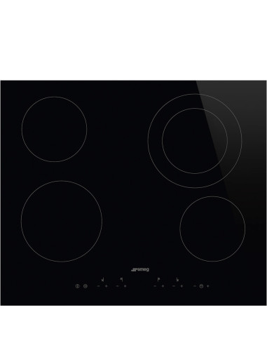 Smeg Universal SE364ETD plaque Noir Intégré (placement) 60 cm Céramique 4 zone(s)