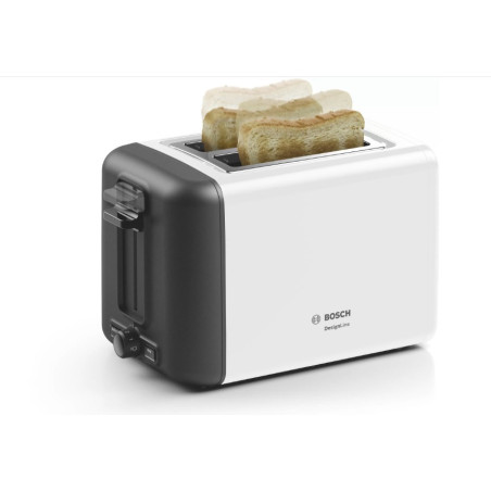 Bosch TAT3P421 grille-pain 2 part(s) 970 W Noir, Blanc