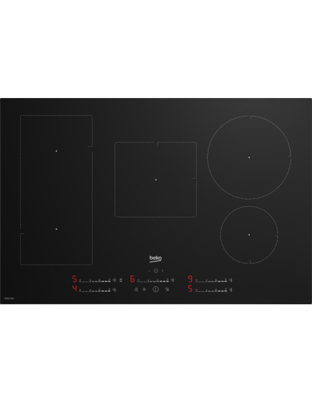 Beko HII85720UFT plaque Noir Intégré 80 cm Plaque avec zone à induction 5 zone(s)