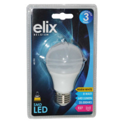 Elix 60751 ampoule LED 8 W E27 A 2