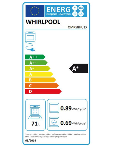 Whirlpool OMR58HU1X 71 L 2900 W Acier inoxydable
