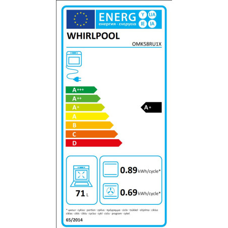 Whirlpool OMK58RU1X oven 71 l 3300 W Roestvrijstaal