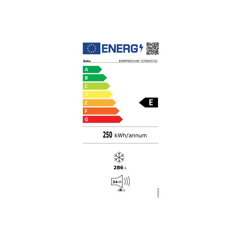 Beko B3RMFNE314W congélateur Congélateur vertical Pose libre 286 L Blanc
