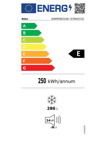 Beko B3RMFNE314W congélateur Congélateur...