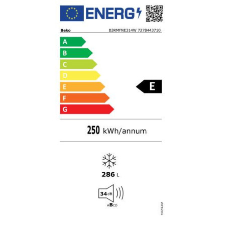 Beko B3RMFNE314W congélateur Congélateur vertical Pose libre 286 L Blanc
