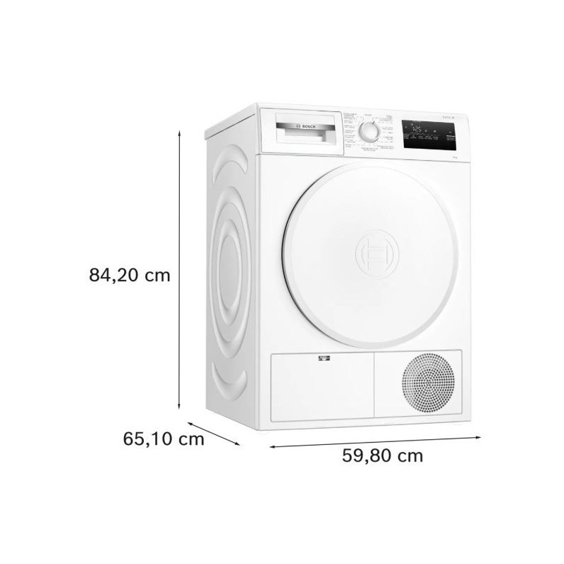 Bosch Serie 6 WTH8300WFG wasdroger Vrijstaand Voorbelading 8 kg Wit