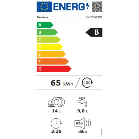Siemens iQ300 SN23EW03ME vaatwasser Vrijstaand 14 couverts