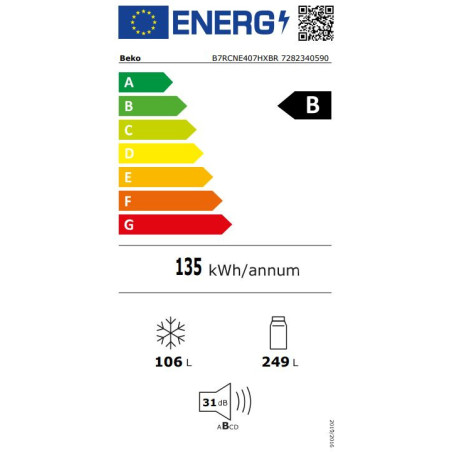 BEKO B7RCNE407HXBR – Koel-vriescombinatie No Frost B