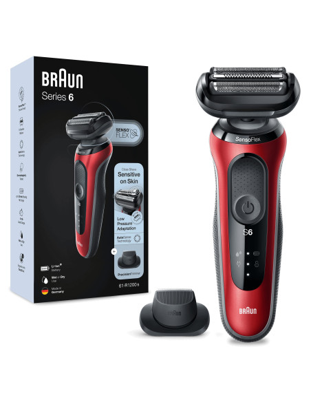 Braun Series 6 61-R1200s Rasoir à grille Tondeuse Noir, Rouge