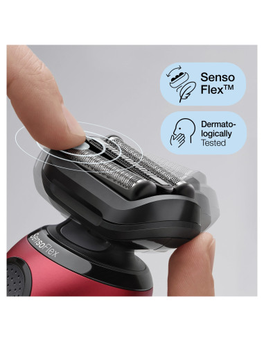 Braun Series 6 61-R1200s Rasoir à grille Tondeuse Noir, Rouge