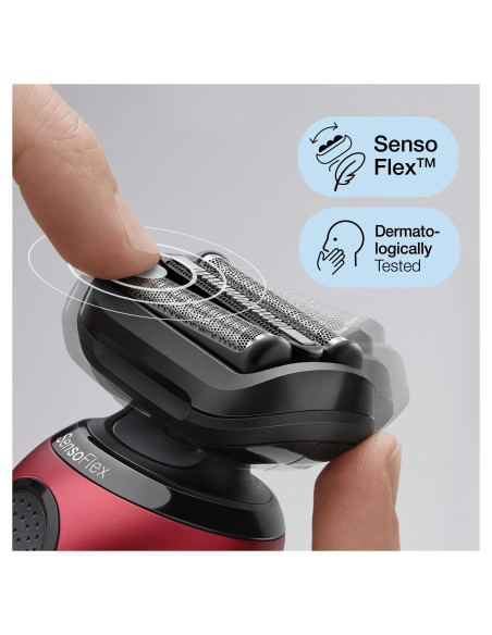 Braun Series 6 61-R1200s Rasoir à grille Tondeuse Noir, Rouge