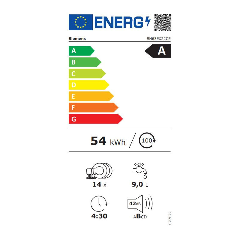 Siemens iQ300 SN63EX22CE lave-vaisselle Entièrement intégré 14 couverts