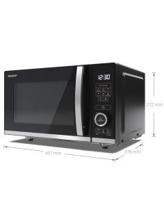 Sharp YC-QS204AE-B magnetron Zwart, Roestvrijstaal Solo-magnetron Aanrecht 20 l 800 W 2