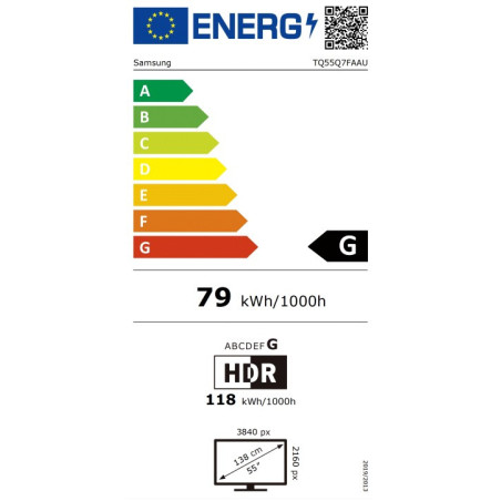 Samsung TV AI QLED 55" Q7F 2025, 4K, Quantum Dots