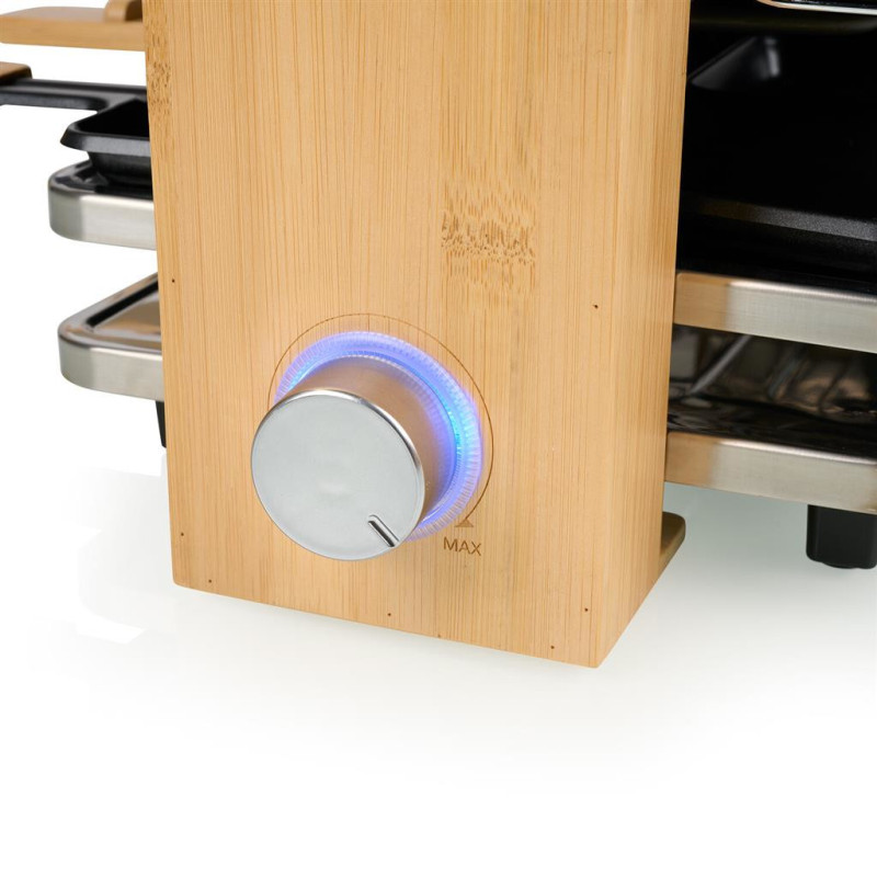 Princess 162918 raclette 8 persoon personen 1300 W Zwart, Hout