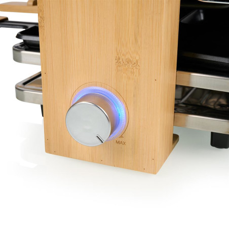 Princess 162918 raclette 8 persoon personen 1300 W Zwart, Hout