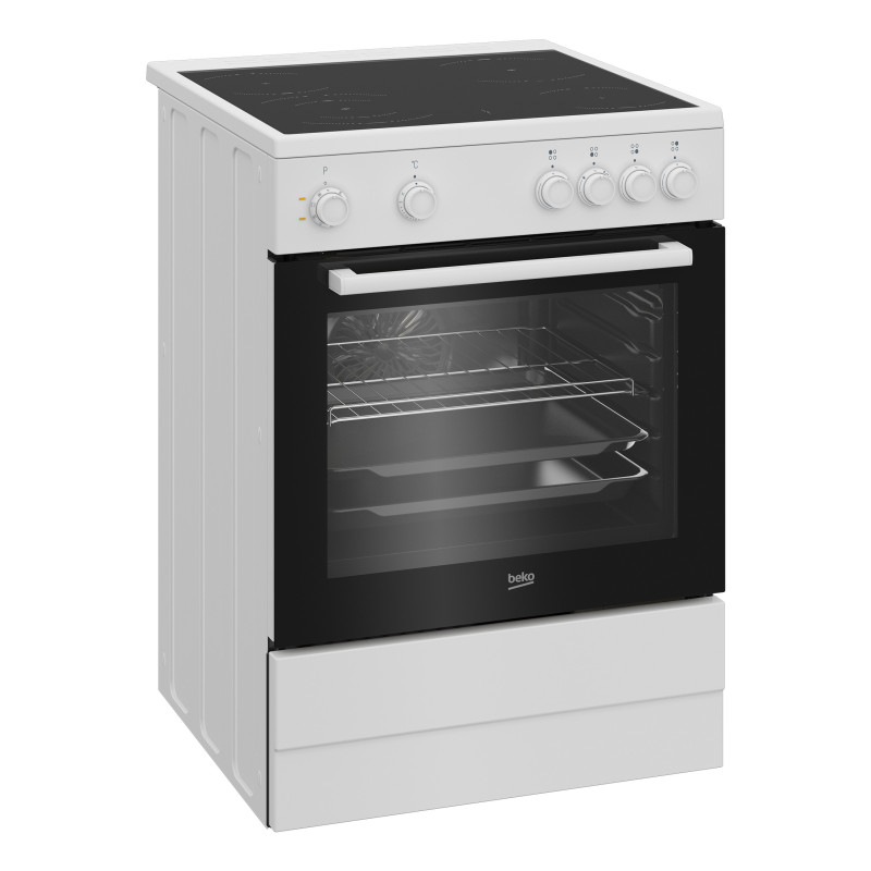 Beko FBM6701W Vrijstaand fornuis A Electrisch Keramisch Zwart, Wit