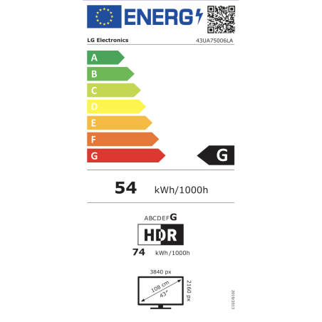 LG UHD AI 43UA73006LA 109,2 cm (43") 4K Ultra HD Smart TV Wifi Noir