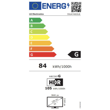 LG UHD AI 55UA74003LB TV 139,7 cm (55") 4K Ultra HD Smart TV Wifi Bleu
