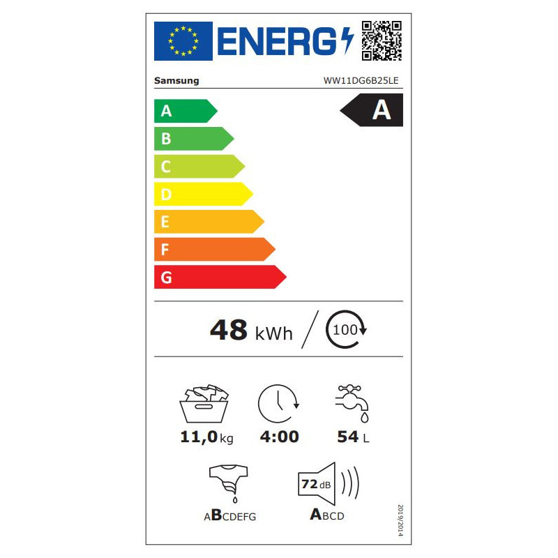 Samsung Lave-linge AI ecobubble™ 11kg WW11DG6B25LE
