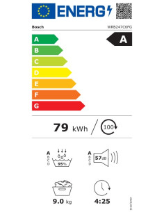 Bosch Serie 8 WRB247C6FG sèche-linge Pose libre Charge avant 9 kg Blanc 2
