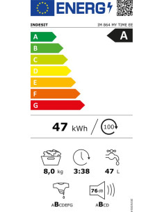 Indesit IM 864 MY TIME FR machine à laver Charge avant 8 kg 1400 tr min Blanc 2
