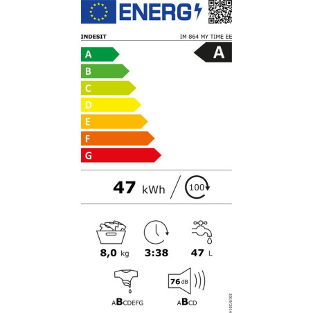 Indesit IM 864 MY TIME FR wasmachine Voorlader 8 kg 1400 RPM Wit