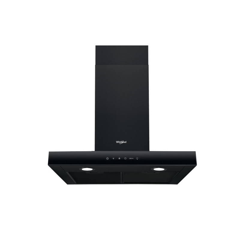 Whirlpool WHBS62FLTK hotte Montée au mur Noir 581 m³/h