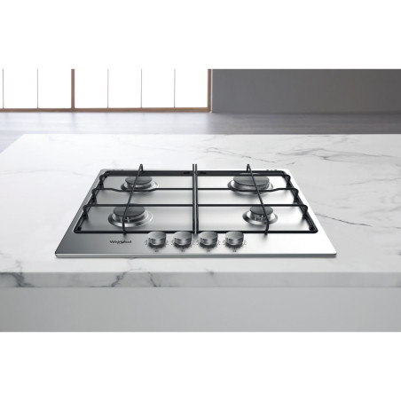 Whirlpool TGML 650 IX Roestvrijstaal Ingebouwd 58 cm Gaskookplaat 4 zone(s)