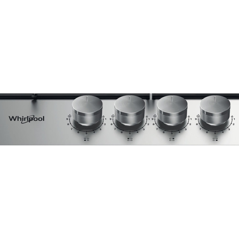 Whirlpool TGML 650 IX Roestvrijstaal Ingebouwd 58 cm Gaskookplaat 4 zone(s)