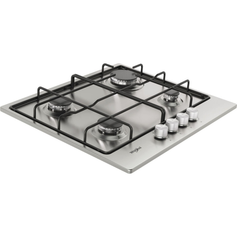 Whirlpool TGML 650 IX Roestvrijstaal Ingebouwd 58 cm Gaskookplaat 4 zone(s)