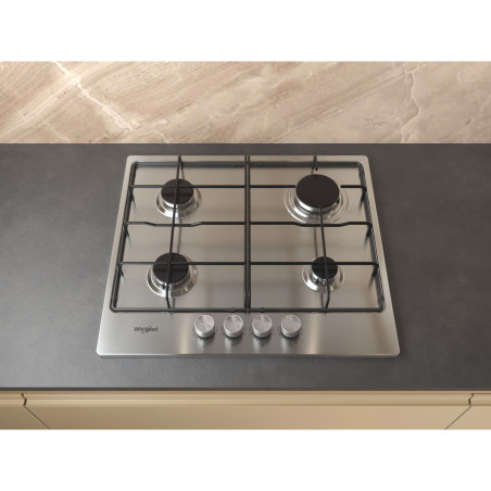 Whirlpool TGML 650 IX Roestvrijstaal Ingebouwd 58 cm Gaskookplaat 4 zone(s)