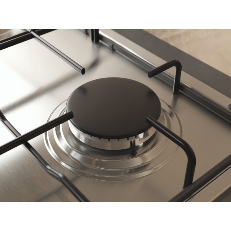 Whirlpool TGML 650 IX Roestvrijstaal Ingebouwd 58 cm Gaskookplaat 4 zone(s)